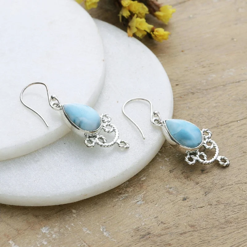 Novica Handmade Heavenly Princess Larimar Dangle Earrings