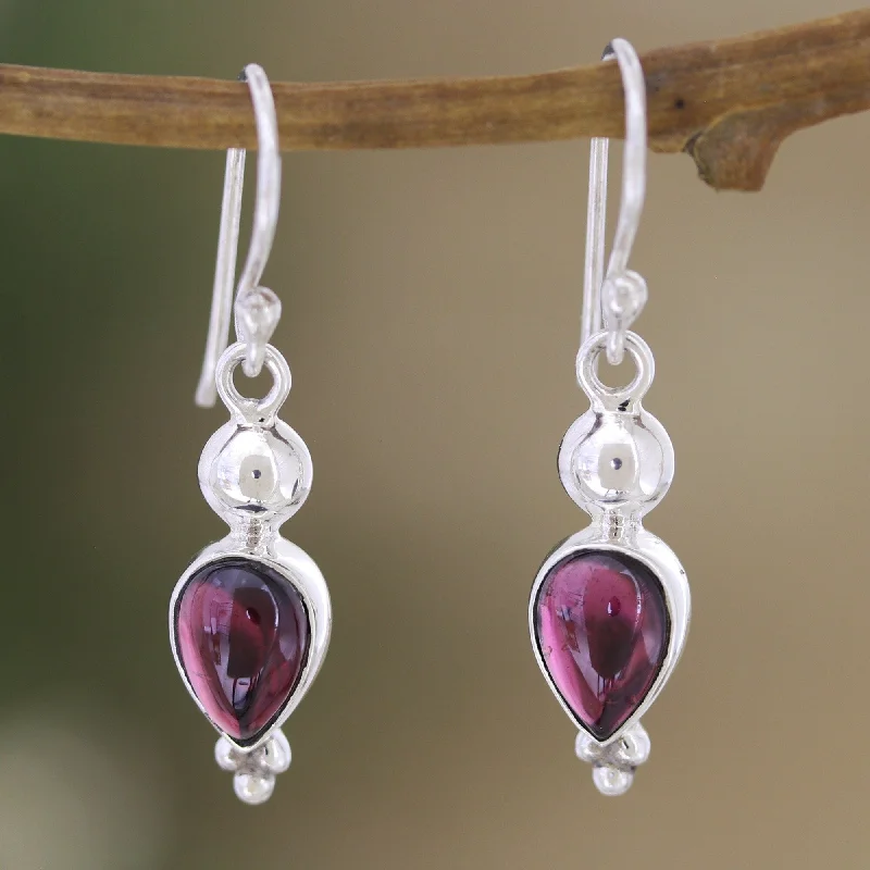 Novica Handmade Noble Passion Garnet Dangle Earrings