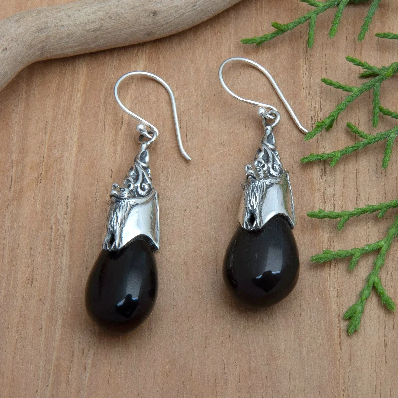 Novica Handmade Nocturnal Treasure Sterling Silver Dangle Earrings